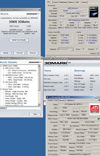 phenom II X4 + HD 4870 X2 x2 record